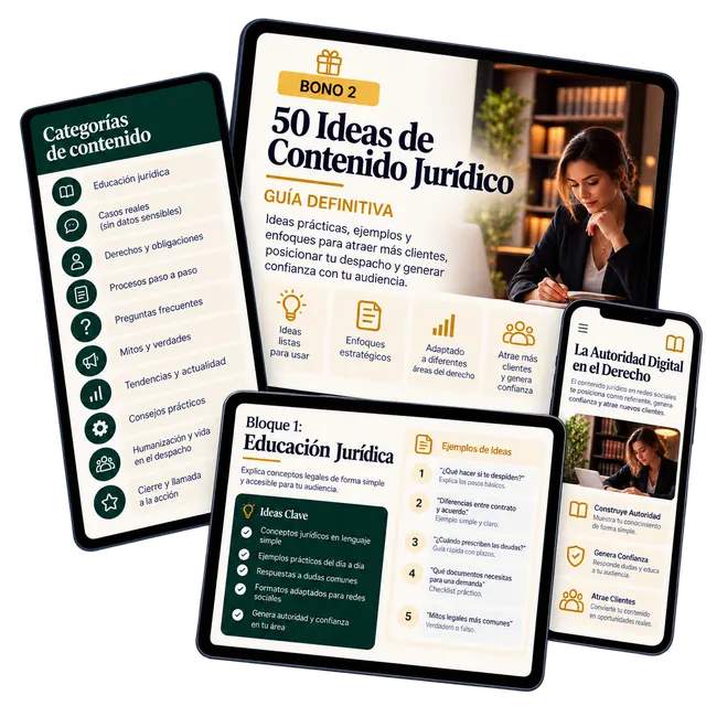 Portada de 50 Ideas de Contenido Jurídico