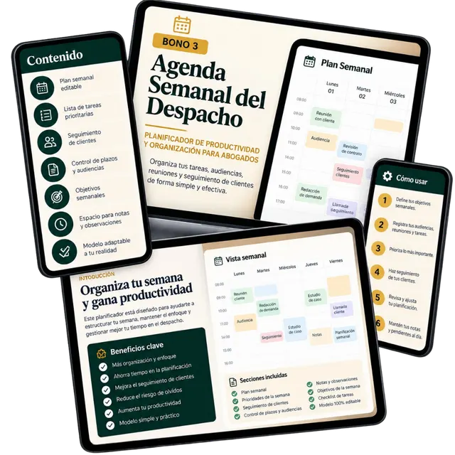 Portada de Agenda Semanal del Despacho