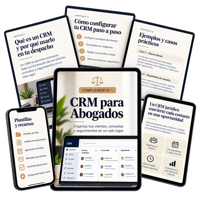 Páginas interiores de CRM para Abogados
