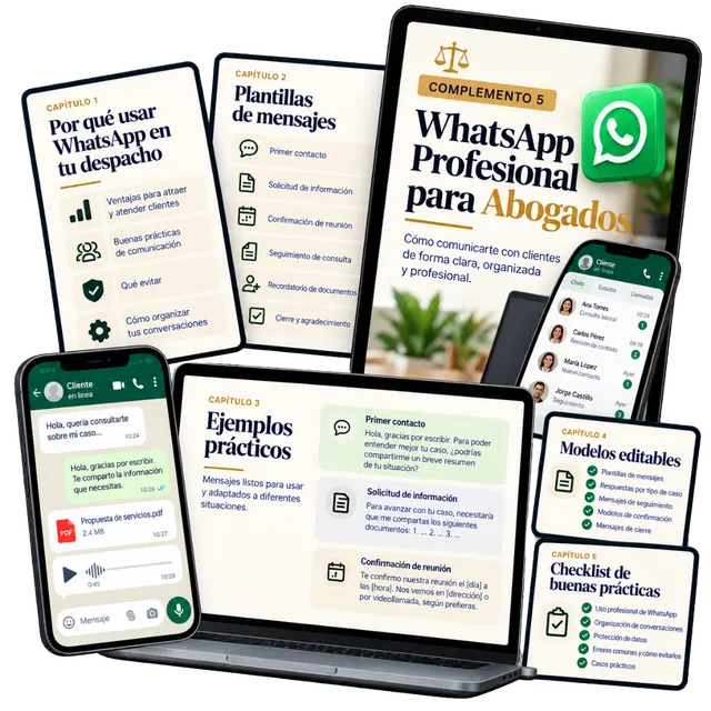 Páginas interiores de WhatsApp Profesional para Abogados